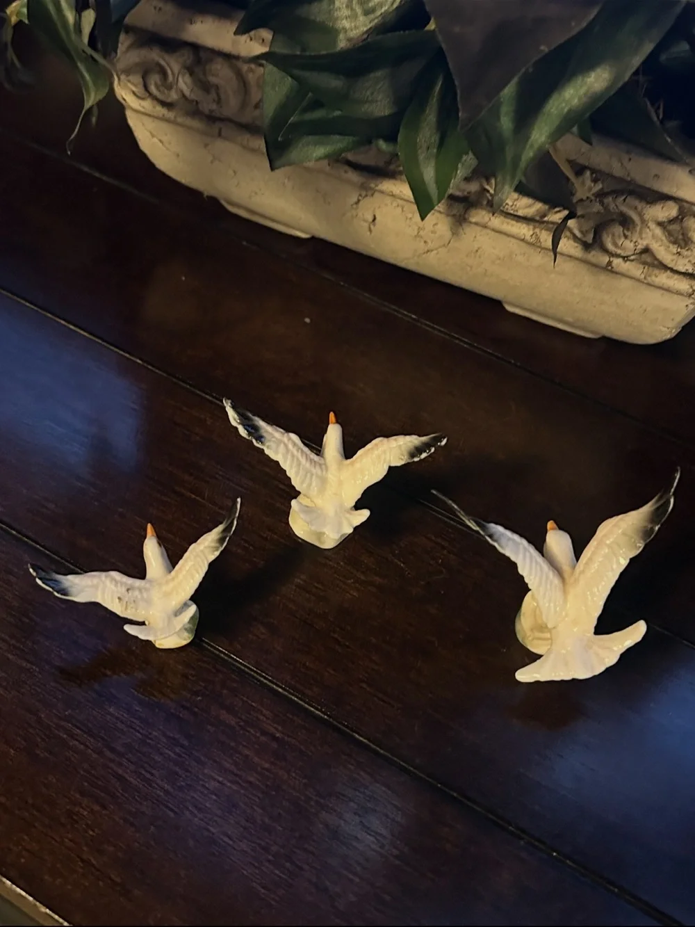 Vintage Bone China Seagull Bird Figurines Set of 3 Japan Style